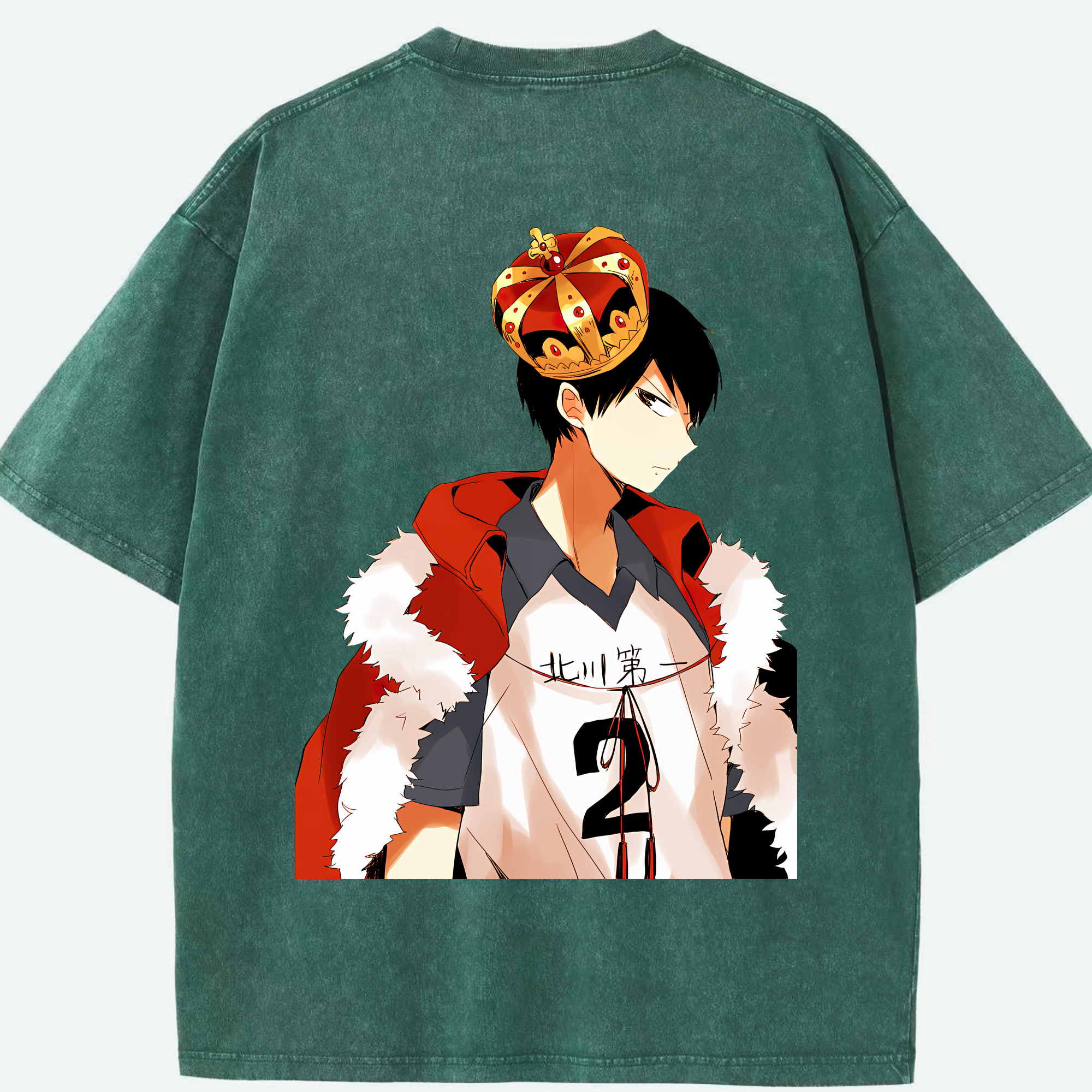 （画像用） ハイキュー!! Haikyu!! 綿100% ヴィンテージ風 半袖Tシャツ（背面プリント）